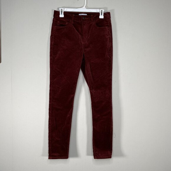 LOFT Made & Loved Velvet Like Jeans Women's 28 Mid Rise Rust Red Casual Pants - Picture 1 of 14